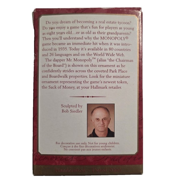 Hallmark 2000 Mr. Monopoly 65th Anniversary Edition Keepsake Ornament - Picture 4 of 6